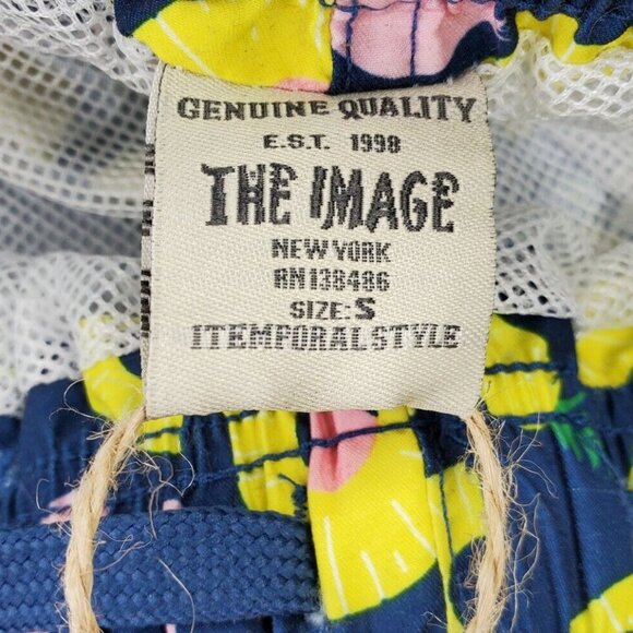 Authentic The Image 1998 Small Pineapple Pelican Graphic Drawstring Swim Shorts - Picture 11 of 12